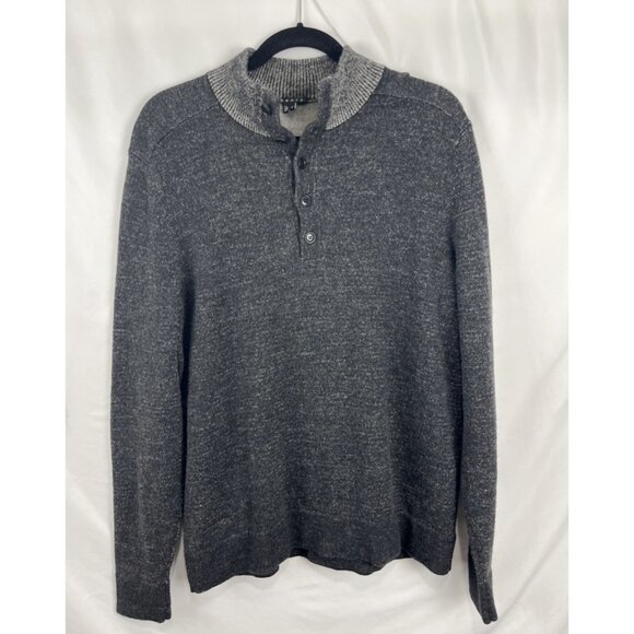 Theory Gray 100 Per-Cent Merino Wool Mockneck Sweater Mens Size L - Picture 1 of 9